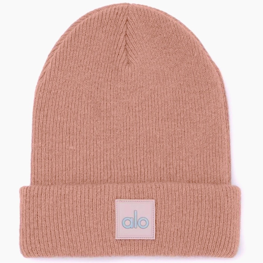 Alo Yoga Everyday Beanie Unisex One Size Logo Wool Blend